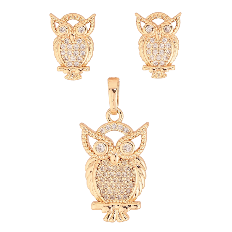 Набор Xuping M&L цвет 18K Серьги Кулон "Совы с инкрустацией кристаллами" фото №1 Набор Xuping M&L цвет 18K Серьги Кулон "Совы с инкрустацией кристаллами" фото №1