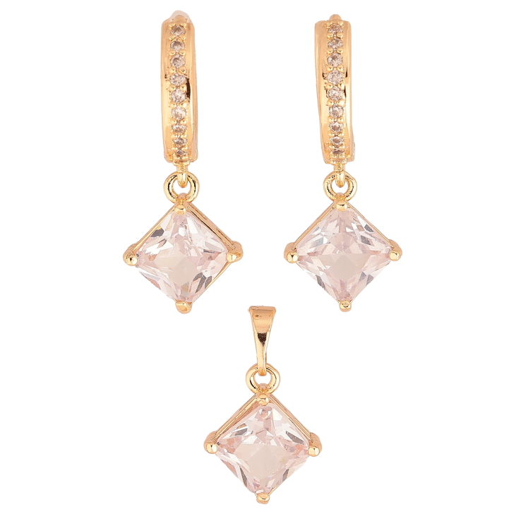 Набір Xuping M&L колір 18K Сережки Кулон "Кристали" 8х8мм фото №15 Набір Xuping M&L колір 18K Сережки Кулон "Кристали" 8х8мм фото №15