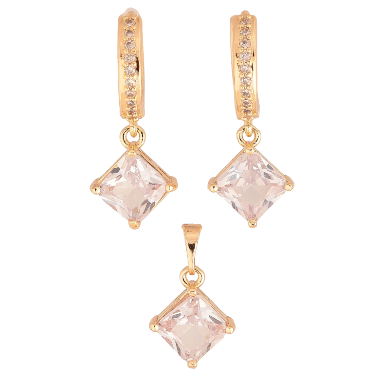 Набір Xuping M&L колір 18K Сережки Кулон "Кристали" 8х8мм фото №16