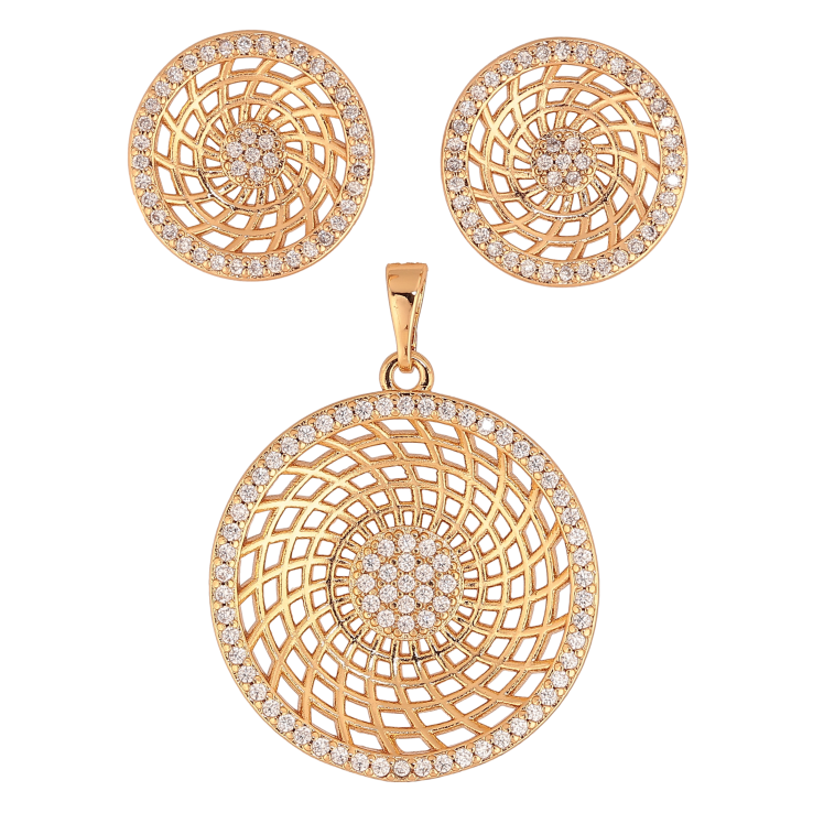 Набір Xuping колір Позолота 18K сережки кулон "Різні кола з кристалами" фото №18 Набір Xuping колір Позолота 18K сережки кулон "Різні кола з кристалами" фото №18