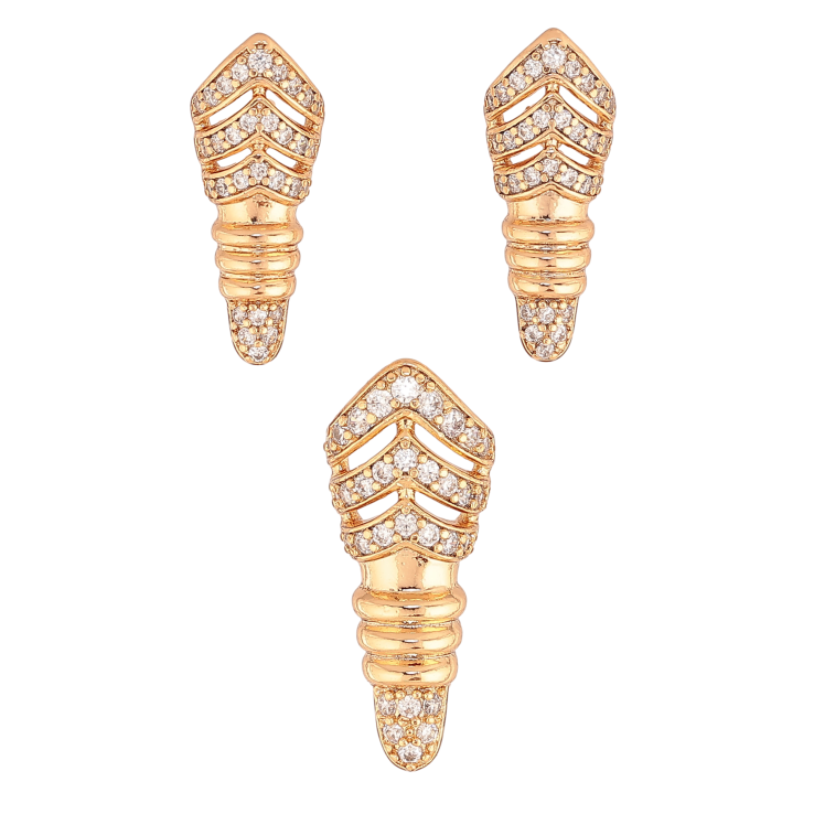 Набір Xuping колір Позолота 18K сережки кулон "Візерунок з кристалами" фото №14 Набір Xuping колір Позолота 18K сережки кулон "Візерунок з кристалами" фото №14