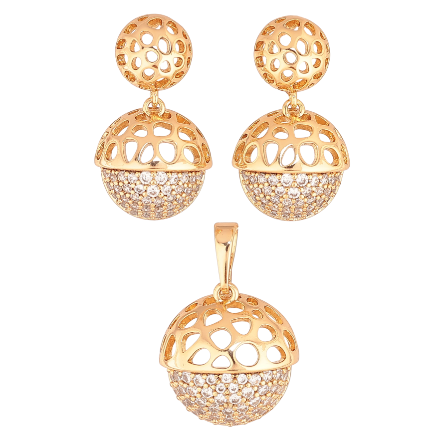 Набір Xuping колір Позолота 18K сережки кулон "Різні підвіски з інкрустацією кристалами" фото №1