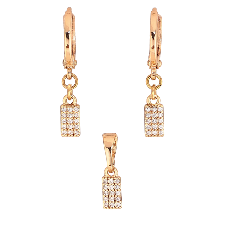 Набір Xuping колір Позолота 18K сережки кулон "Підвіски з кристалами" фото №8 Набір Xuping колір Позолота 18K сережки кулон "Підвіски з кристалами" фото №8