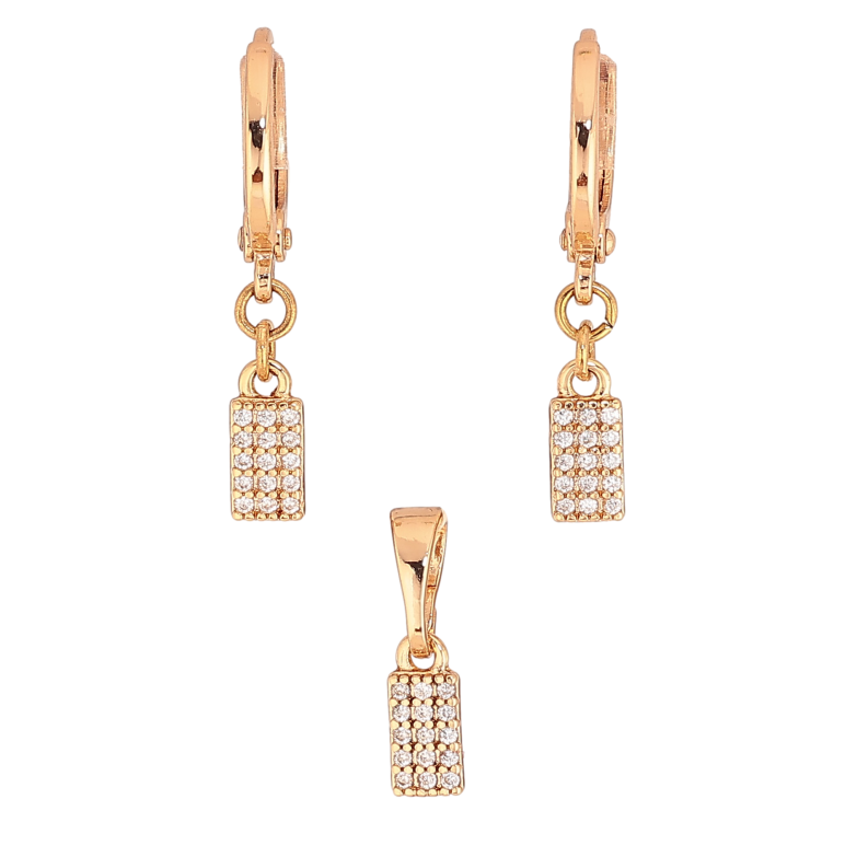 Набор Xuping цвет Позолота 18K серьги кулон "Подвески с кристаллами" фото №1 Набор Xuping цвет Позолота 18K серьги кулон "Подвески с кристаллами" фото №1