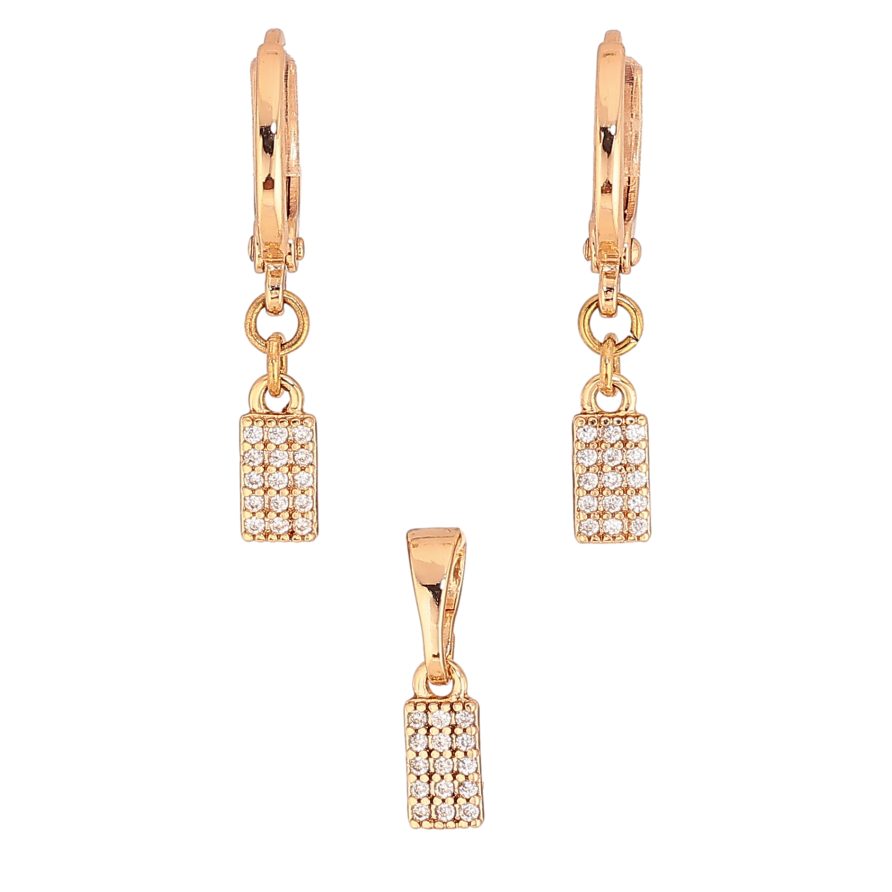 Набір Xuping колір Позолота 18K сережки кулон "Підвіски з кристалами" фото №1 Набір Xuping колір Позолота 18K сережки кулон "Підвіски з кристалами" фото №1