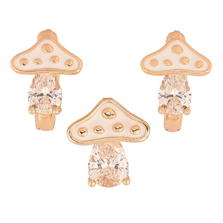 Набір Xuping колір Позолота 18K сережки кулон "Мухомори з кристалами та білою емаллю" фото №20 Набір Xuping колір Позолота 18K сережки кулон "Мухомори з кристалами та білою емаллю" фото №20