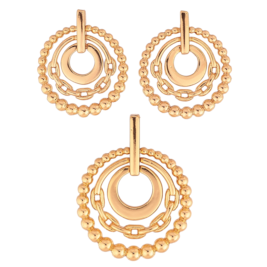 Набор Xuping цвет Позолота 18K серьги кулон "Декоративный узор" фото №1