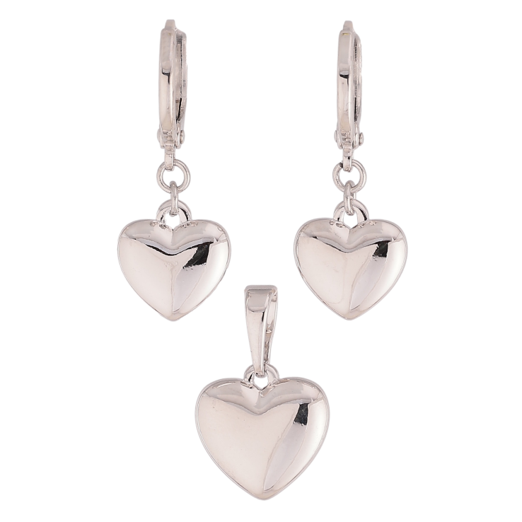 Набір Xuping колір Родій Сережки Кулон "Сердечки" сер. 9х10мм, кул. 11х12мм фото №11 Набір Xuping колір Родій Сережки Кулон "Сердечки" сер. 9х10мм, кул. 11х12мм фото №11