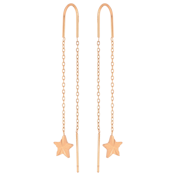 Сережки Нержавіюча сталь протяжки "Зірки на ланцюжку" фото №24