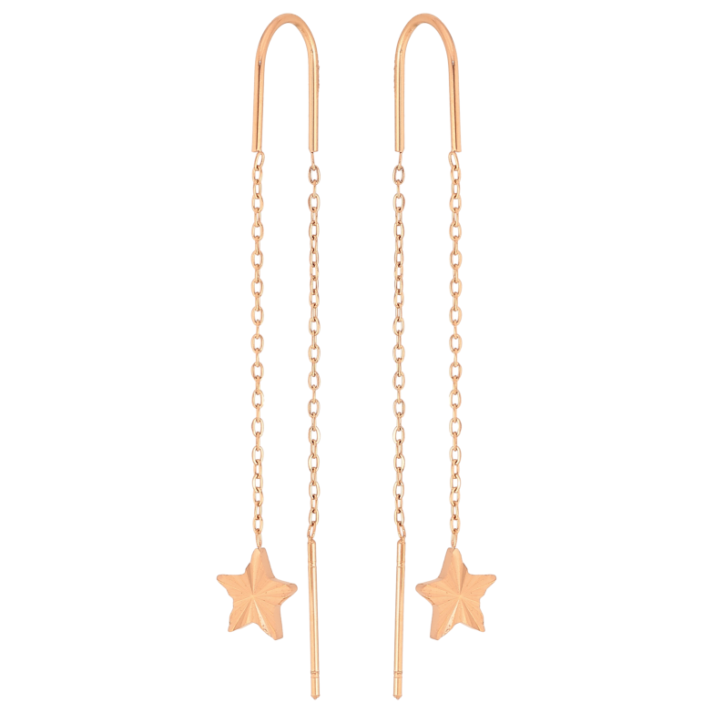 Сережки Нержавіюча сталь протяжки "Зірки на ланцюжку" фото №1