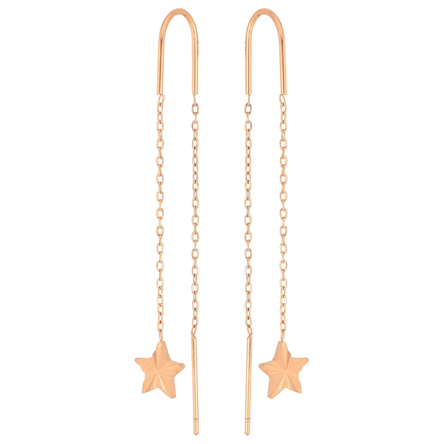 Сережки Нержавіюча сталь протяжки "Зірки на ланцюжку" фото №1