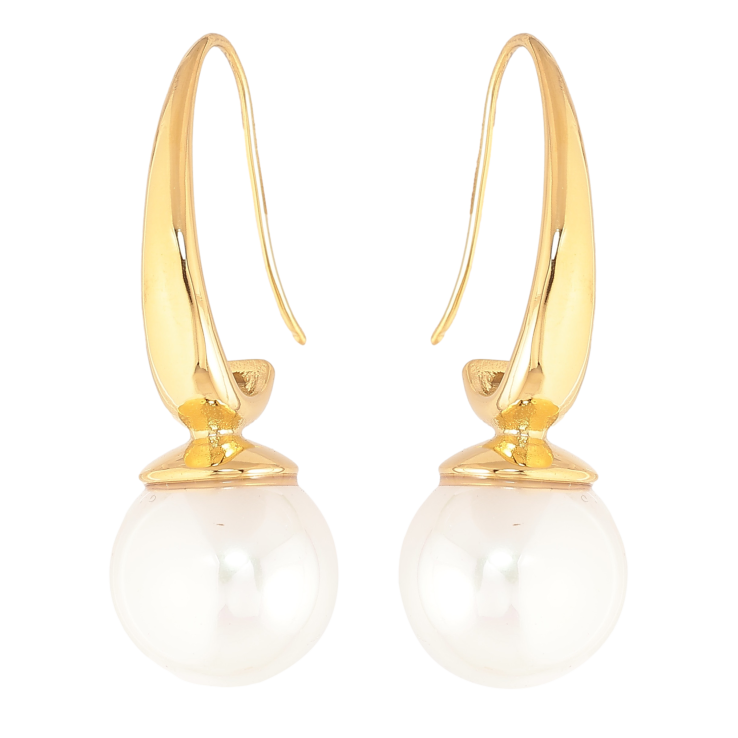 Сережки Нержавіюча сталь французький замок "Перлини" ø 14мм фото №10