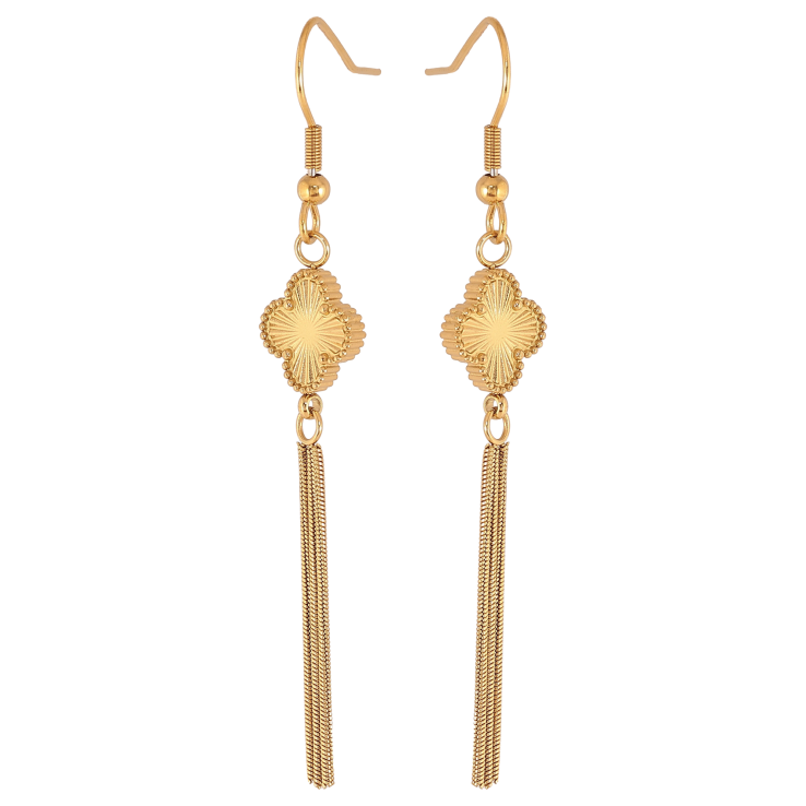 Сережки Нержавіюча сталь французький замок "Підвіски з конюшиною" фото №3 Сережки Нержавіюча сталь французький замок "Підвіски з конюшиною" фото №3