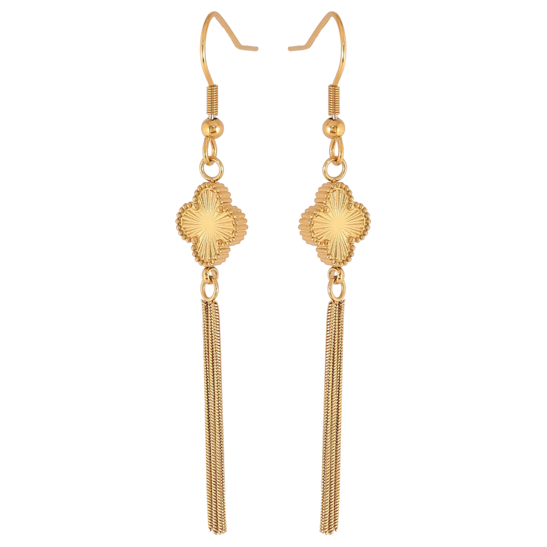 Сережки Нержавіюча сталь французький замок "Підвіски з конюшиною" фото №1 Сережки Нержавіюча сталь французький замок "Підвіски з конюшиною" фото №1