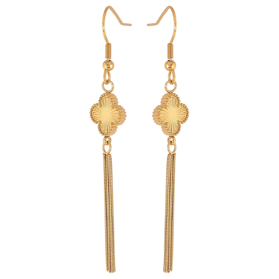 Сережки Нержавіюча сталь французький замок "Підвіски з конюшиною" фото №1 Сережки Нержавіюча сталь французький замок "Підвіски з конюшиною" фото №1