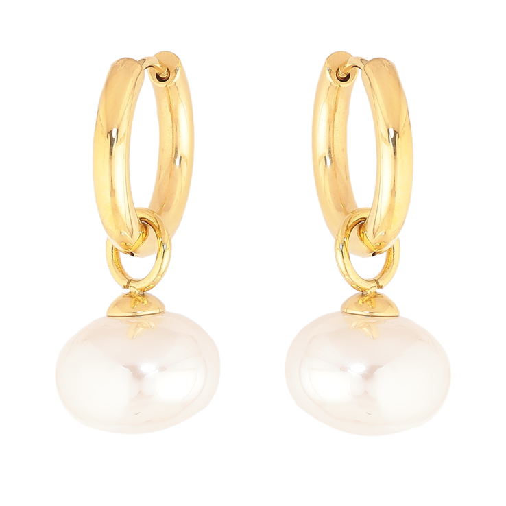 Сережки Нержавіюча сталь підвіски на колечках "Перлини" 2 в 1, ø 14мм фото №20