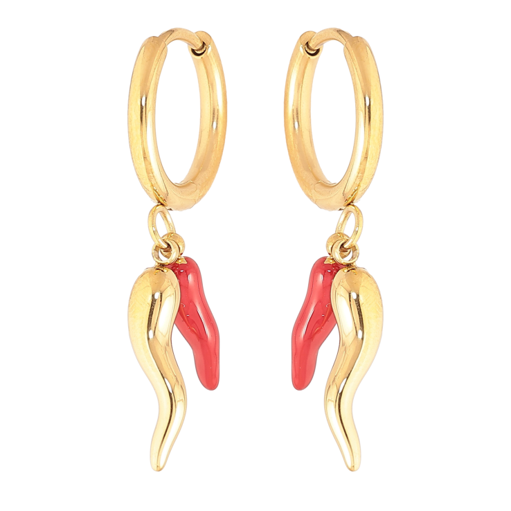 Сережки Нержавіюча сталь підвіски на колечках "Перчики" фото №14