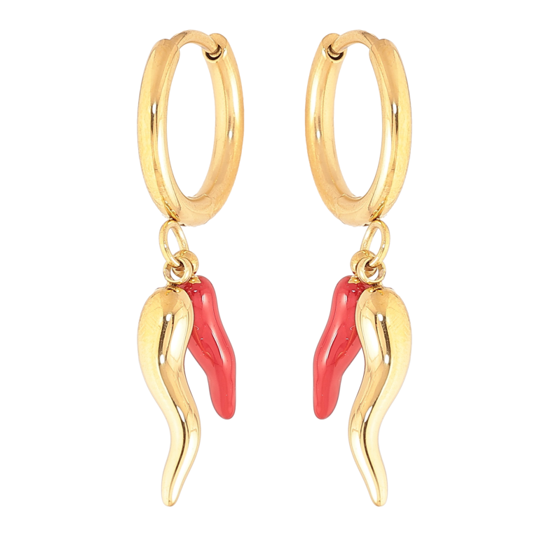 Сережки Нержавіюча сталь підвіски на колечках "Перчики" фото №18