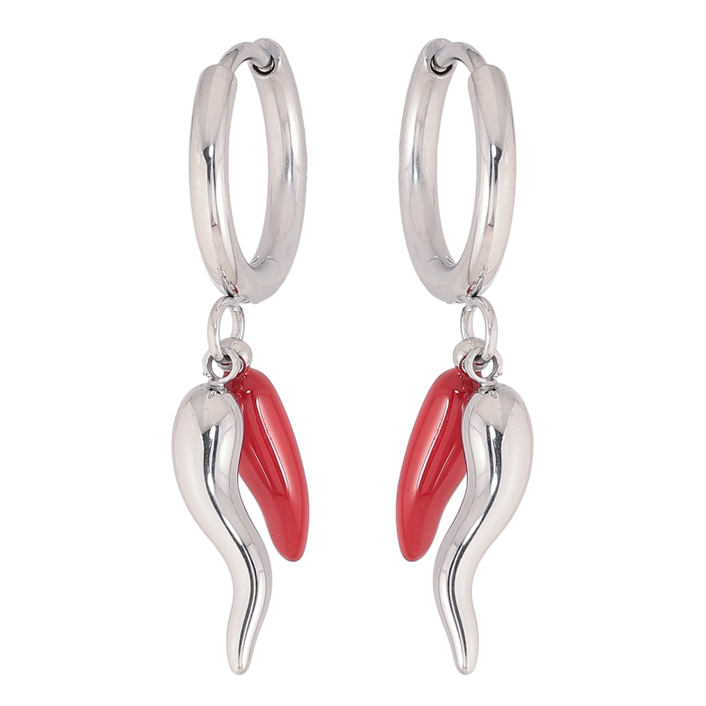 Сережки Нержавіюча сталь підвіски на колечках "Перчинки" фото №10