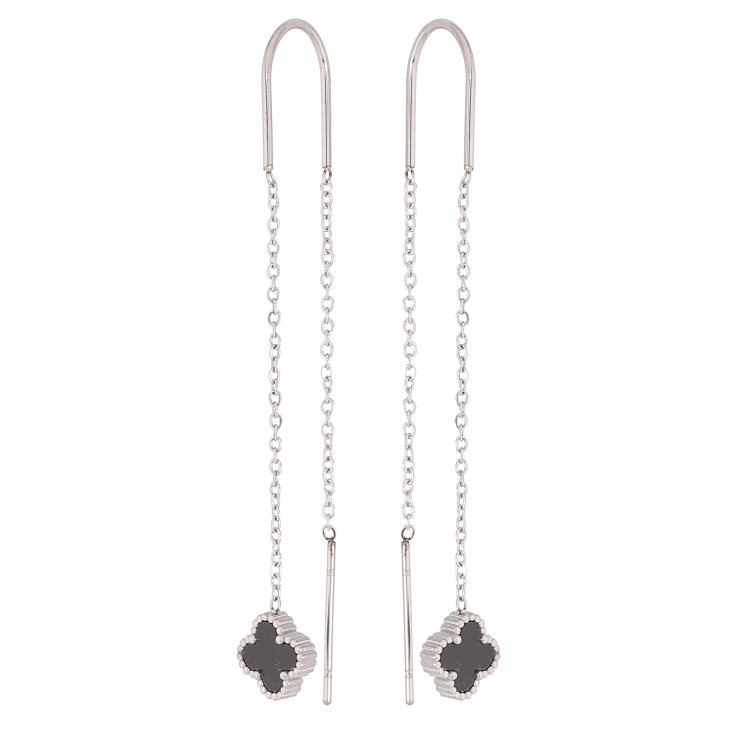 Сережки Нержавіюча сталь протяжки "Конюшина" фото №6 Сережки Нержавіюча сталь протяжки "Конюшина" фото №6