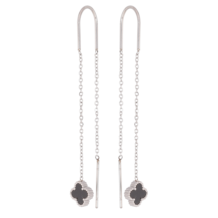 Сережки Нержавіюча сталь протяжки "Конюшина" фото №1