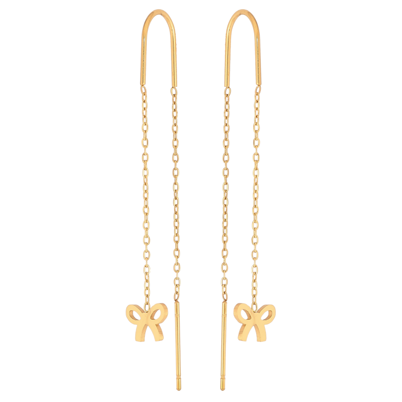 Сережки Нержавіюча сталь протяжки "Бантики" фото №1 Сережки Нержавіюча сталь протяжки "Бантики" фото №1