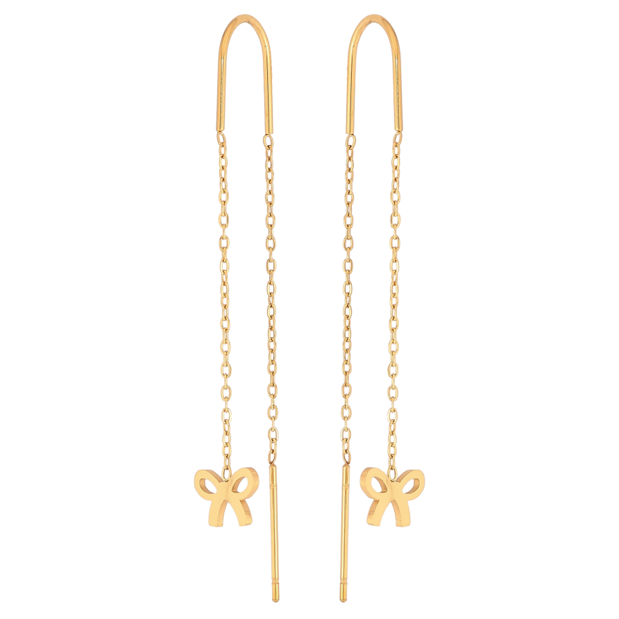 Сережки Нержавіюча сталь протяжки "Бантики" фото №1 Сережки Нержавіюча сталь протяжки "Бантики" фото №1