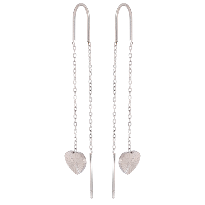Сережки Нержавіюча сталь протяжки "Сердечка" фото №1