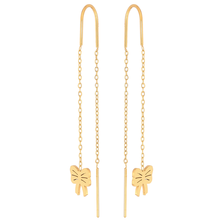 Сережки Нержавіюча сталь протяжки "Банти" фото №1 Сережки Нержавіюча сталь протяжки "Банти" фото №1