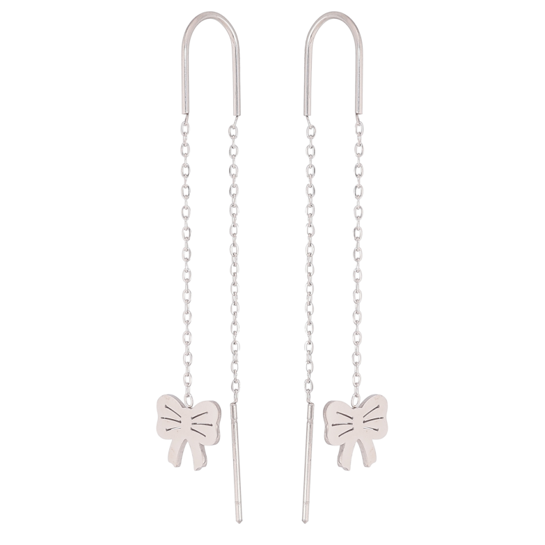 Серьги Нержавеющая сталь протяжки "Банты" фото №1