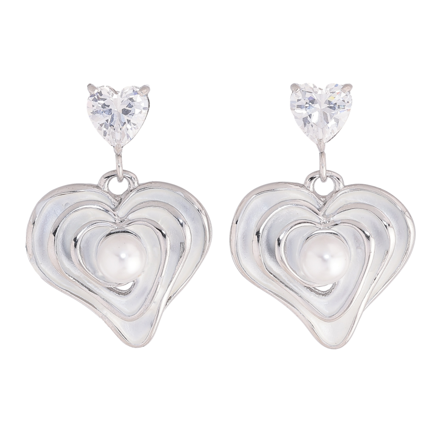 Серьги Нержавеющая сталь пусеты "Сердечки" фото №1