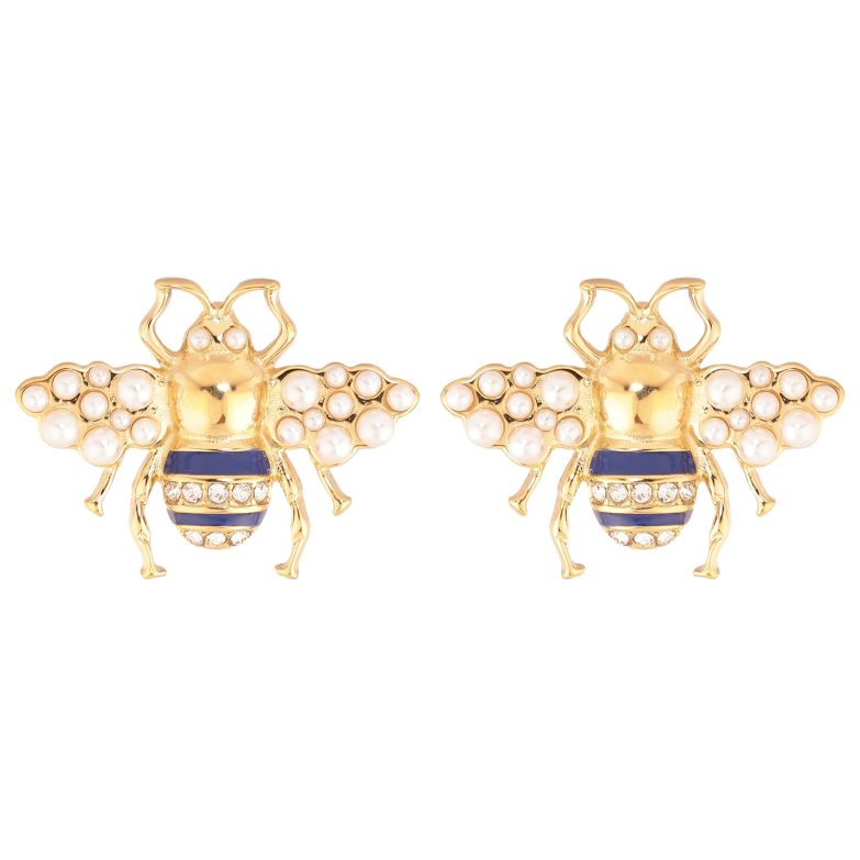 Серьги Нержавеющая сталь пусеты "Пчелы" фото №1