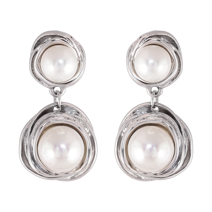 Сережки Нержавіюча сталь пусети "Підвіски з перлинами" фото №23