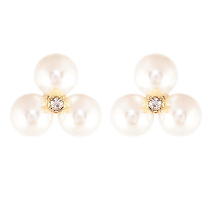 Сережки Нержавіюча сталь пусети "Перлинні квіточки" фото №2