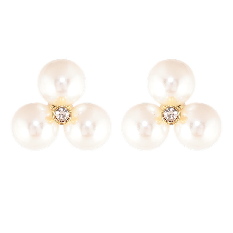 Сережки Нержавіюча сталь пусети "Перлинні квіточки" фото №1