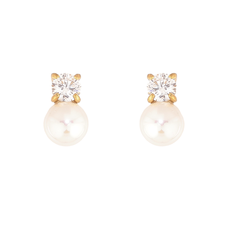 Серьги Нержавеющая сталь пусеты "Кристаллы с жемчужинами" фото №1 Серьги Нержавеющая сталь пусеты "Кристаллы с жемчужинами" фото №1