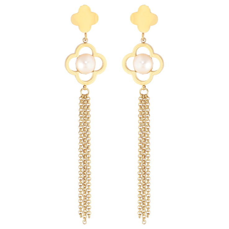 Сережки Нержавіюча сталь пусети "Декоративні підвіски з перлинами" фото №18