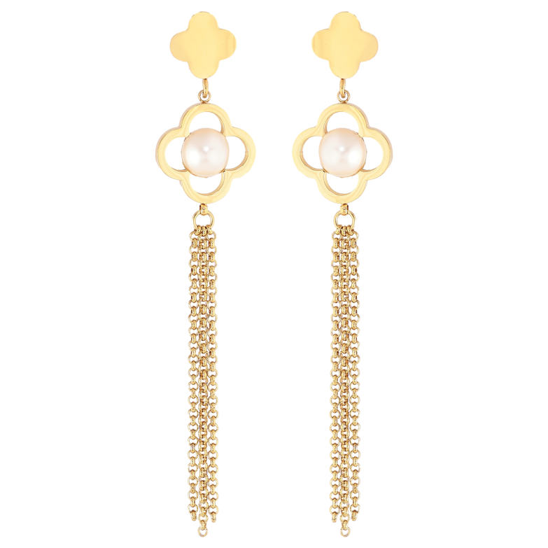 Сережки Нержавіюча сталь пусети "Декоративні підвіски з перлинами" фото №1