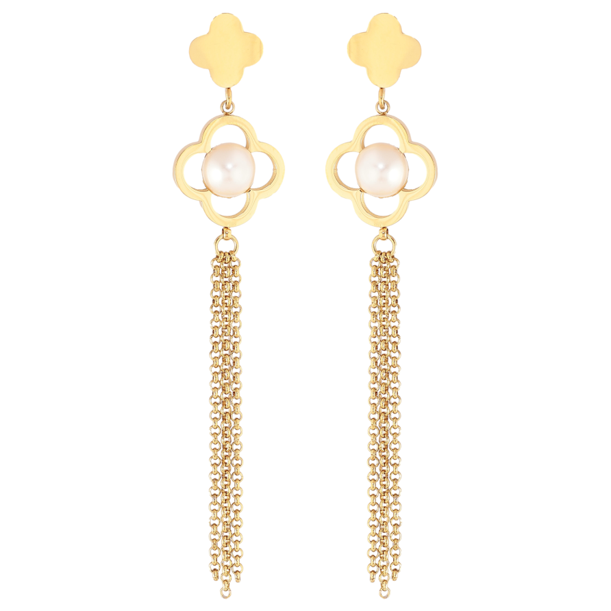 Сережки Нержавіюча сталь пусети "Декоративні підвіски з перлинами" фото №1