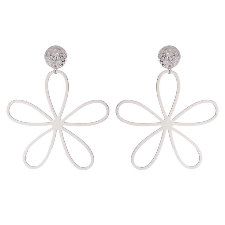 Серьги Нержавеющая сталь пусеты "Цветочные подвески" фото №20