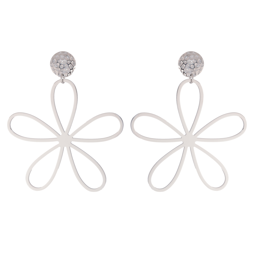 Серьги Нержавеющая сталь пусеты "Цветочные подвески" фото №1