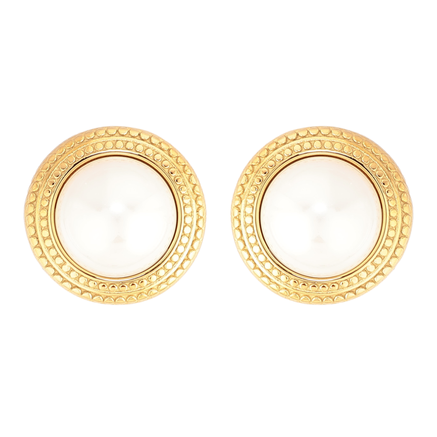 Серьги Нержавеющая сталь пусеты "Жемчужины" фото №1