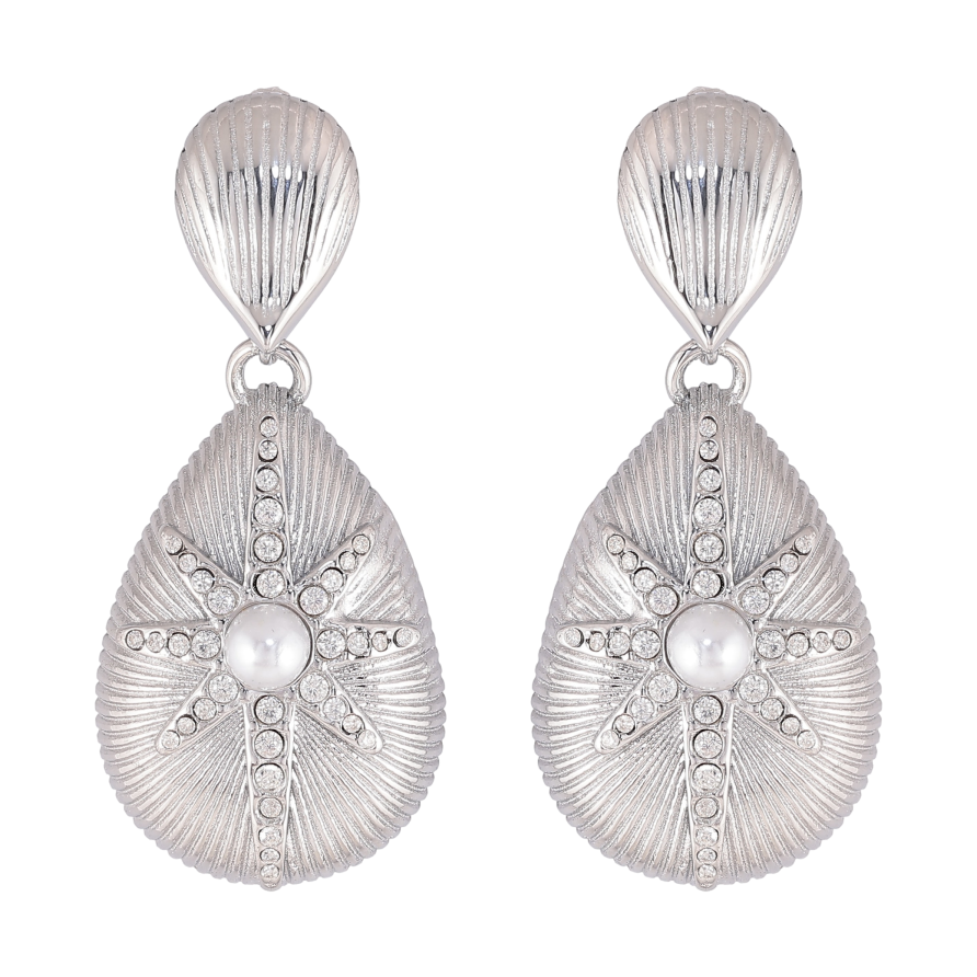 Сережки Нержавіюча сталь пусети "Декоративні підвіски з перлинами" фото №1