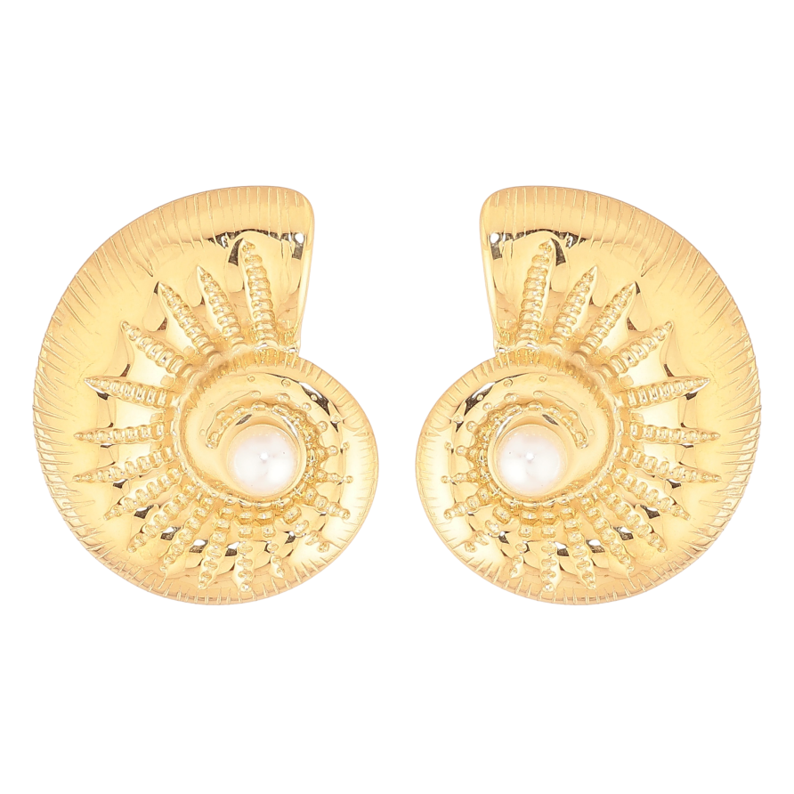 Серьги Нержавеющая сталь пусеты "Ракушки" фото №1