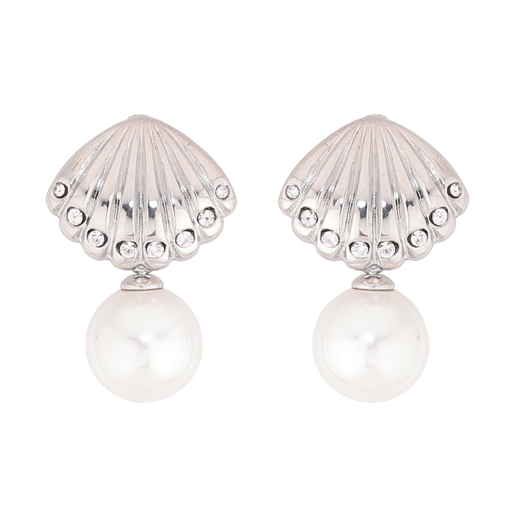 Серьги Нержавеющая сталь пусеты "Ракушки с жемчужинами" фото №21