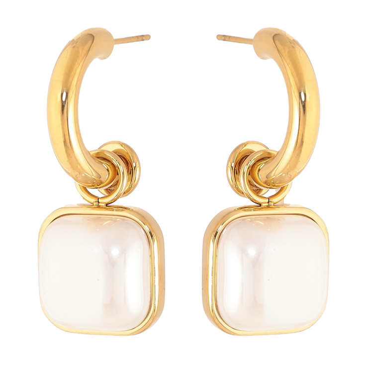 Сережки Нержавіюча сталь пусети "Перлини підвіски" 2 в 1 фото №3