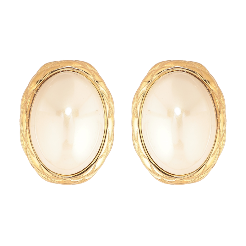 Сережки Нержавіюча сталь пусети "Перлинні овали" фото №1 Сережки Нержавіюча сталь пусети "Перлинні овали" фото №1