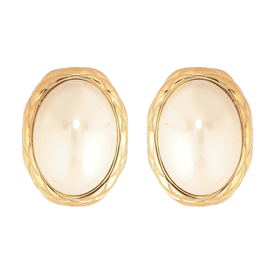 Сережки Нержавіюча сталь пусети "Перлинні овали" фото №1 Сережки Нержавіюча сталь пусети "Перлинні овали" фото №1