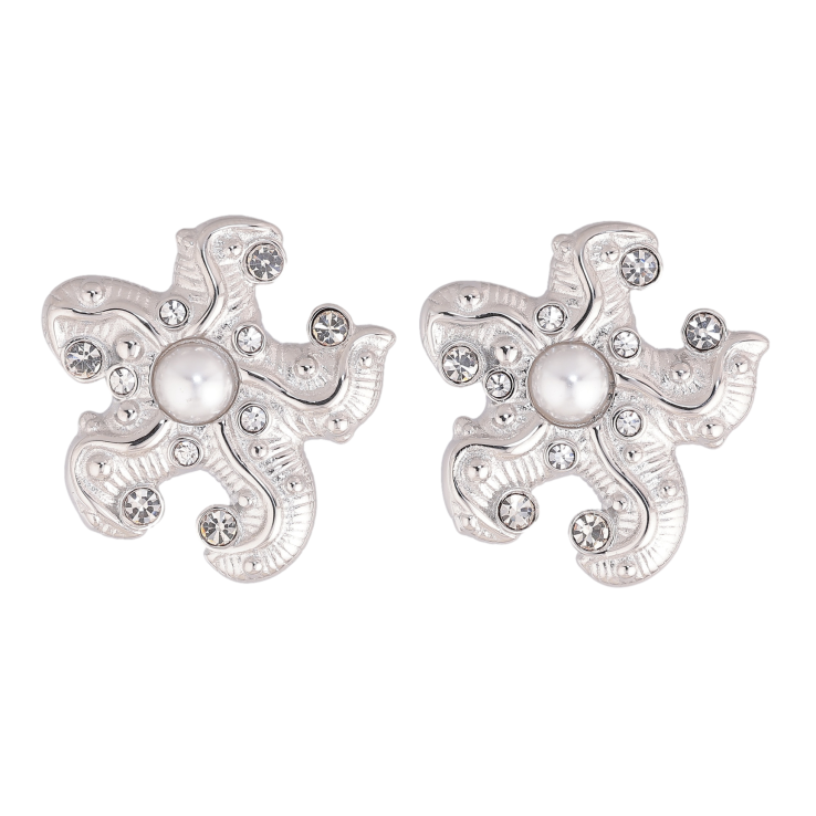 Сережки Нержавіюча сталь пусети "Морські зірки" фото №11