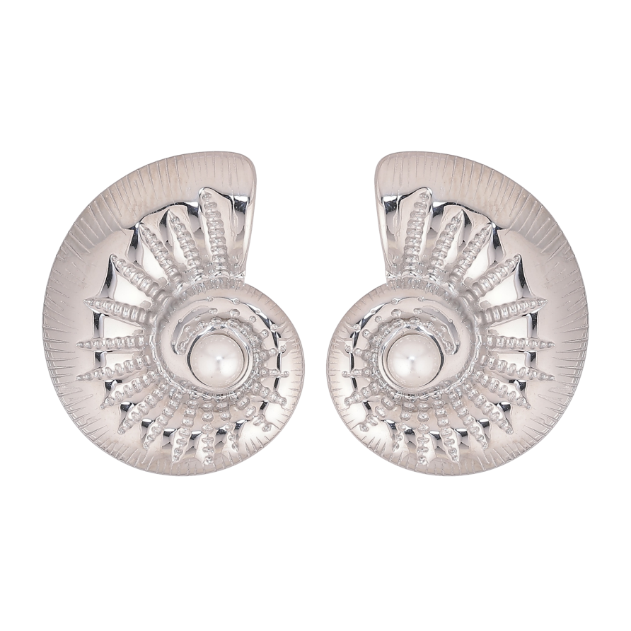 Сережки Нержавіюча сталь пусети "Мушлі з перлинами" фото №1